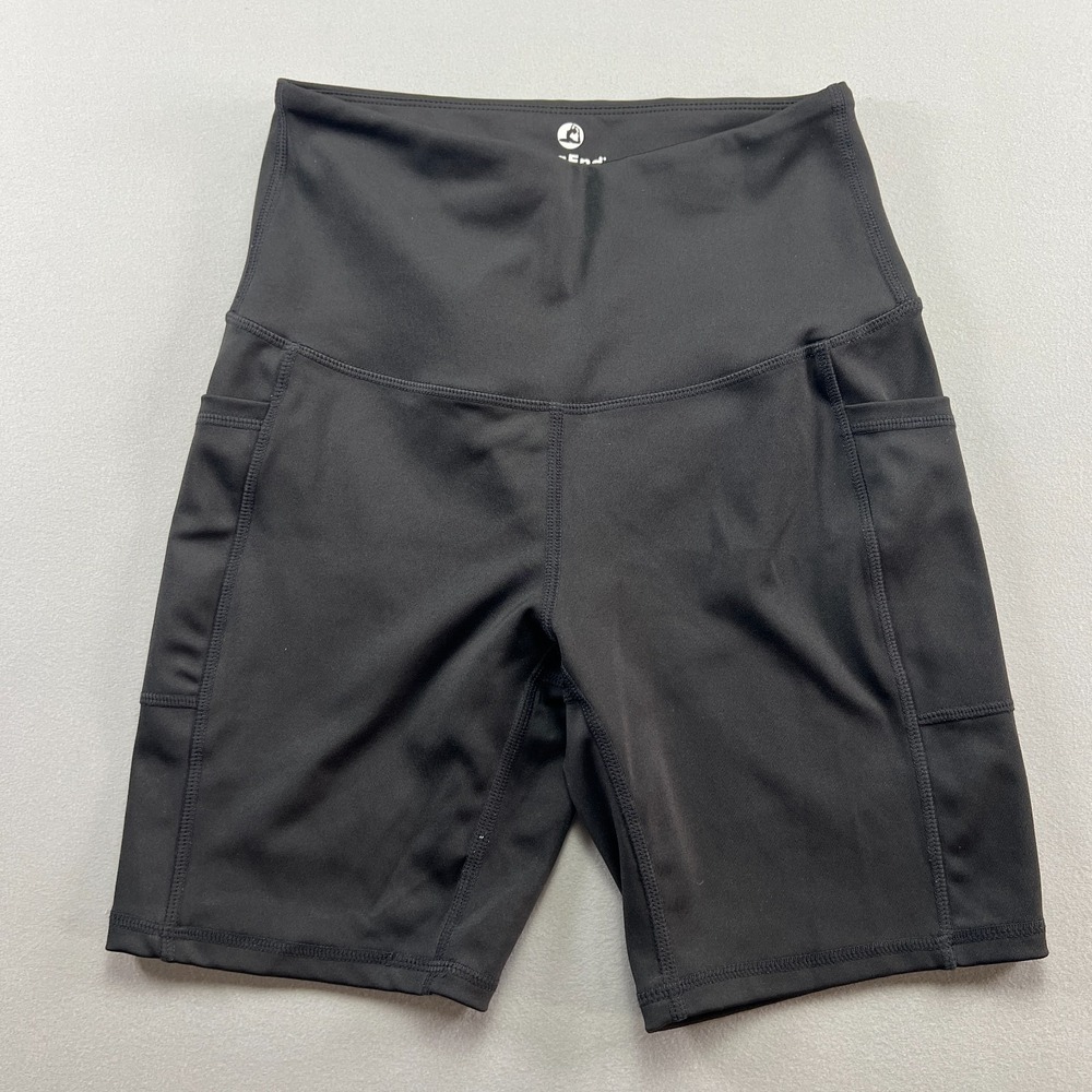 Legend Biker Shorts Women Small Black Stretch High Waisted Athletic Gym Training